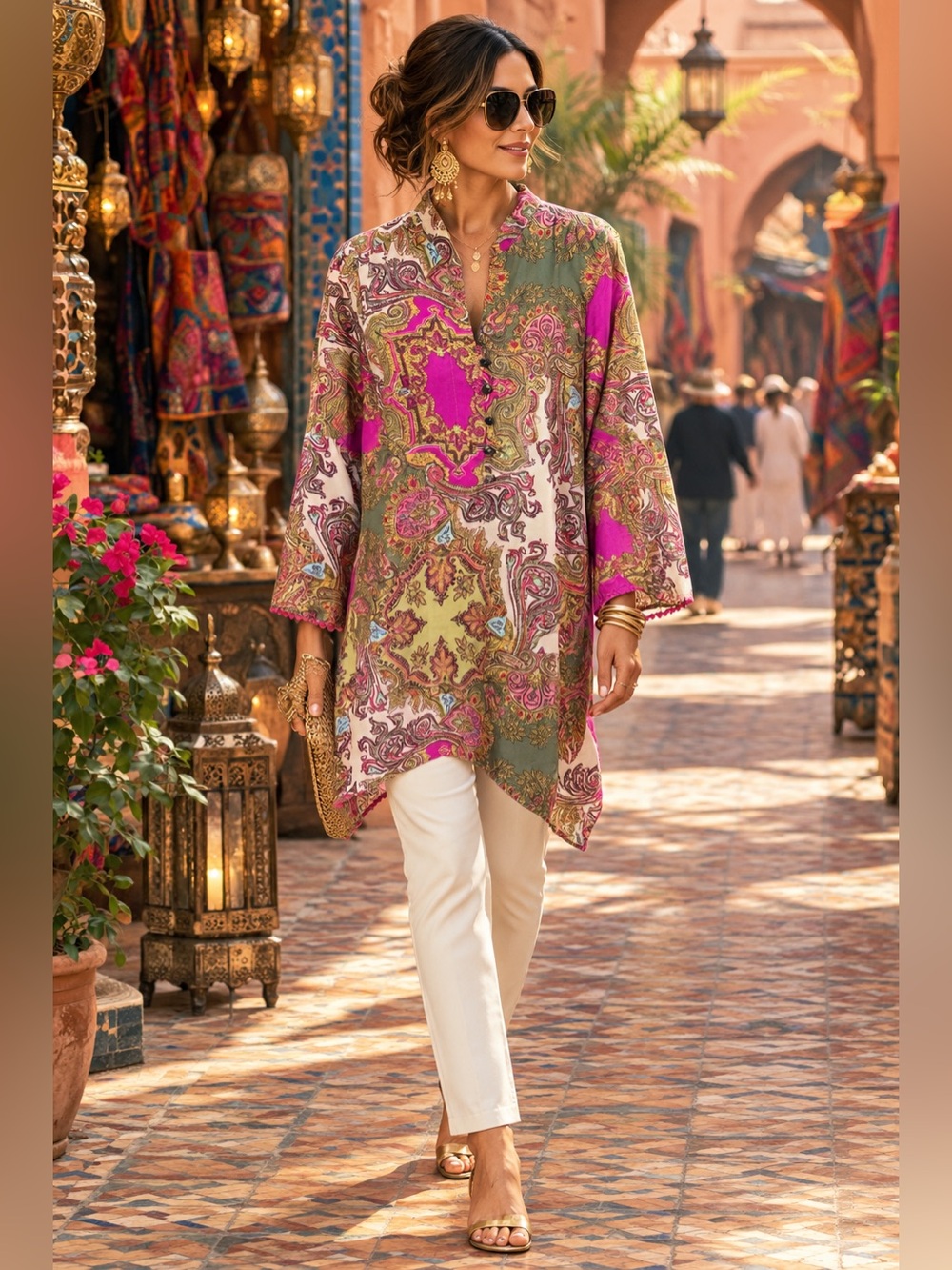 Ivy Jane Mixed Paisley Tunic Top / Shift Mini Dress